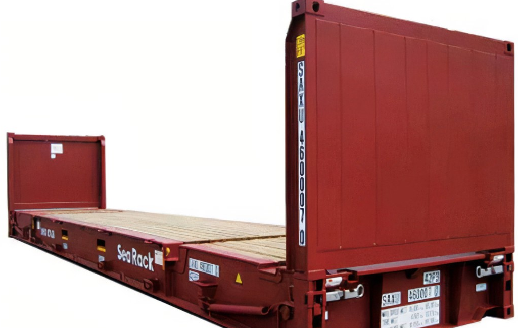 Flat Rack Container.-Loading cargo