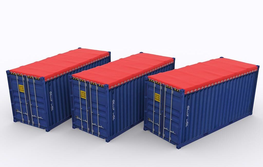 open top container.-loading cargo
